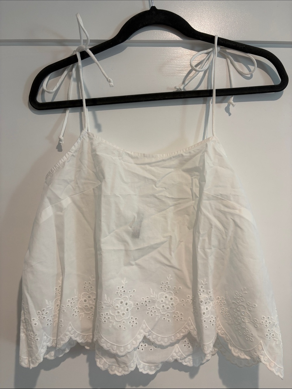 H&M White Eyelet Tie-Shoulder Camisole